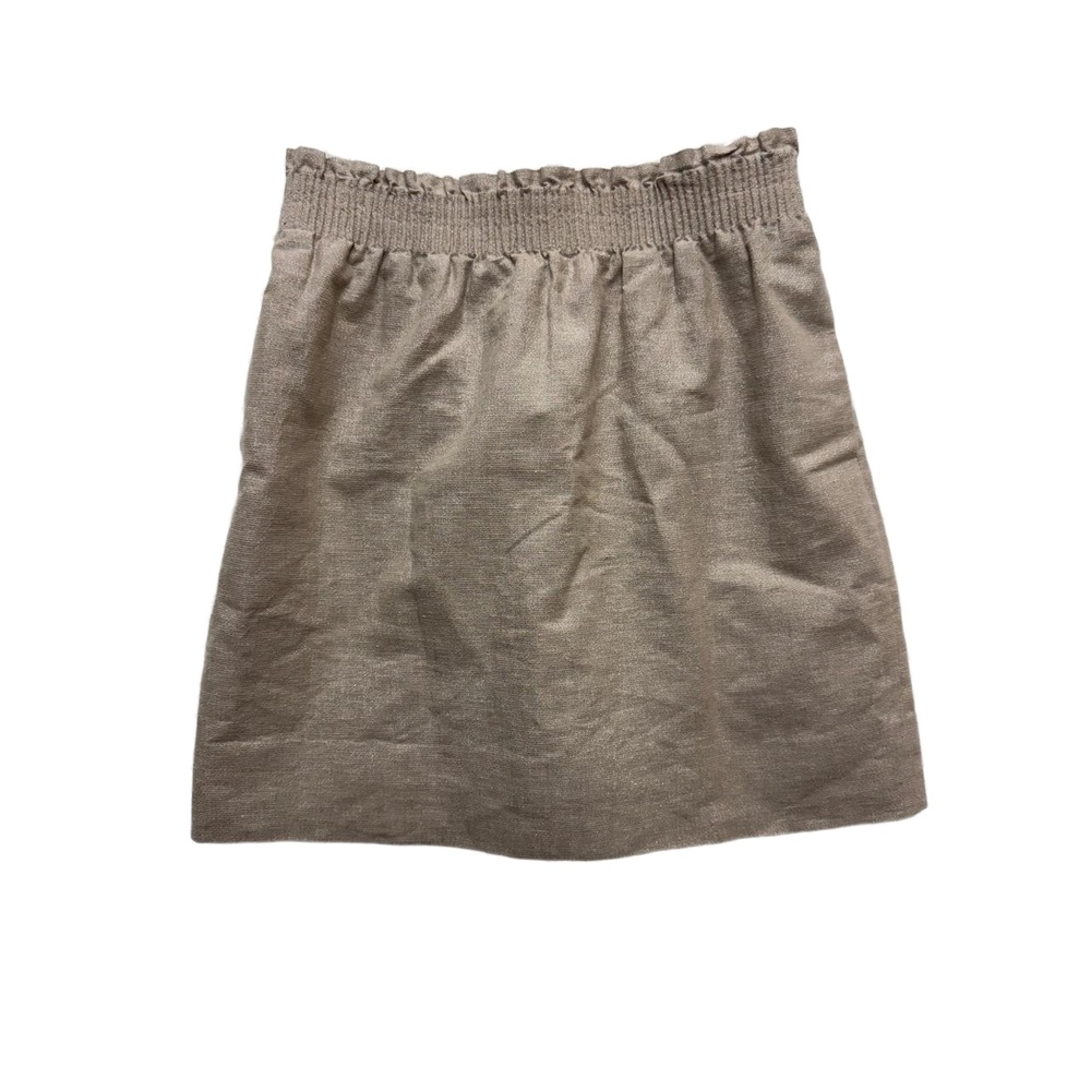 J.Crew Champagne Gold‎ Shimmer Skirt Elastic Waistband XS